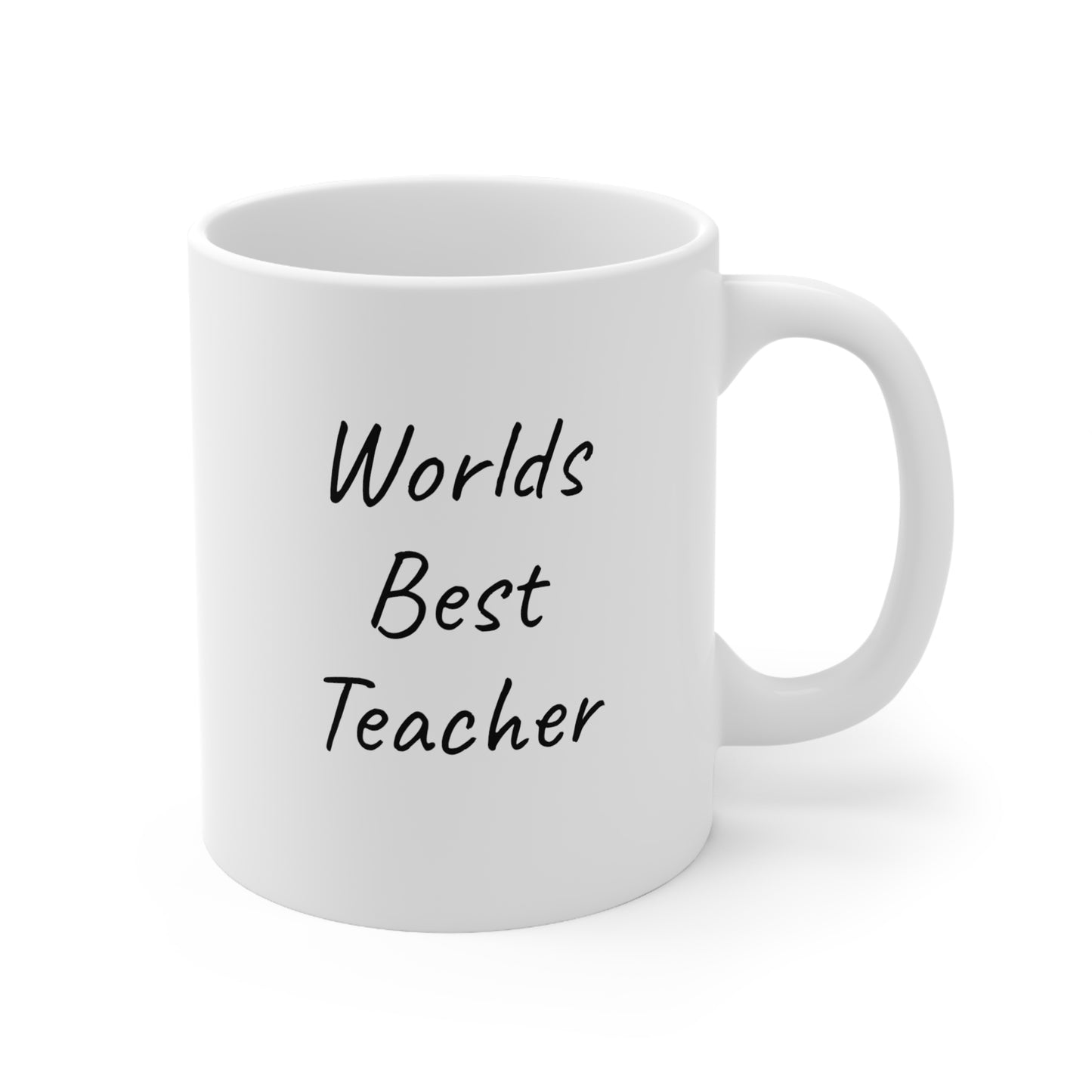 Custom Worlds Best Teacher Ceramic Coffee Cups, 11oz,